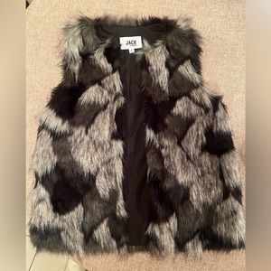 Ladies size small brown toned Faux fur vest